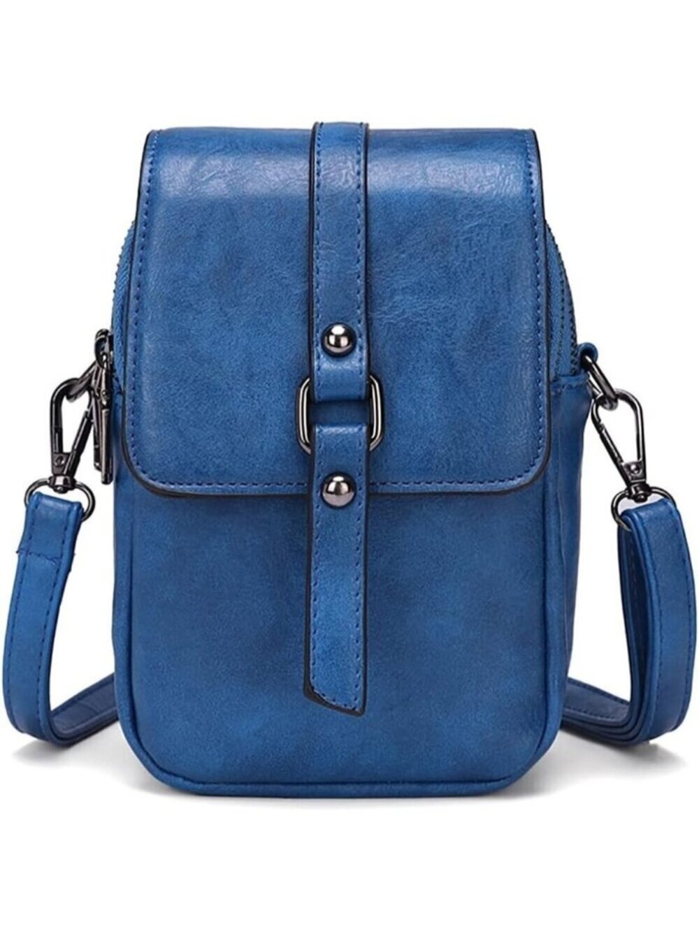 Women's Dark Blue Vintage Cross Body Phone Bag Small Messenger Shoulder Handbag